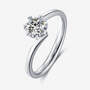 Elegant Asteria 0.5CT Round-Cut Moissanite Ring 💍✨, unique floral design for engagement or wedding. Amazing value!