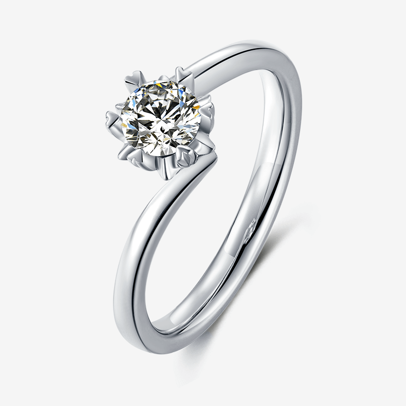 Elegant Asteria 0.5CT Round-Cut Moissanite Ring 💍✨, unique floral design for engagement or wedding. Amazing value!