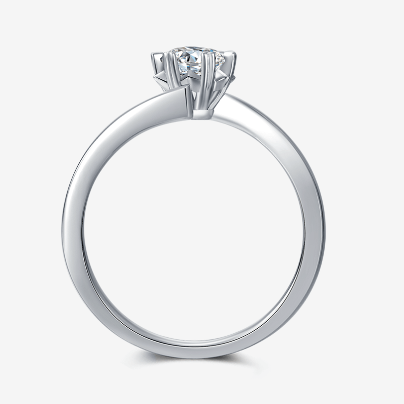 Elegant 0.5CT round-cut Moissanite ring in polished sterling silver 💍✨ Perfect for engagements and weddings, amazing value!