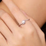 Asteria 0.5CT round-cut Moissanite ring on a hand, perfect for engagement or wedding 💍✨. Amazing value in sterling silver!