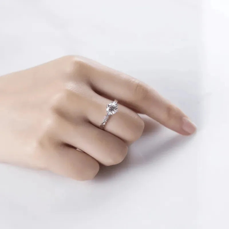 The Astrid – Moissanite Hexagon Band Ring 1.06CT RING by Chantal Vaulet