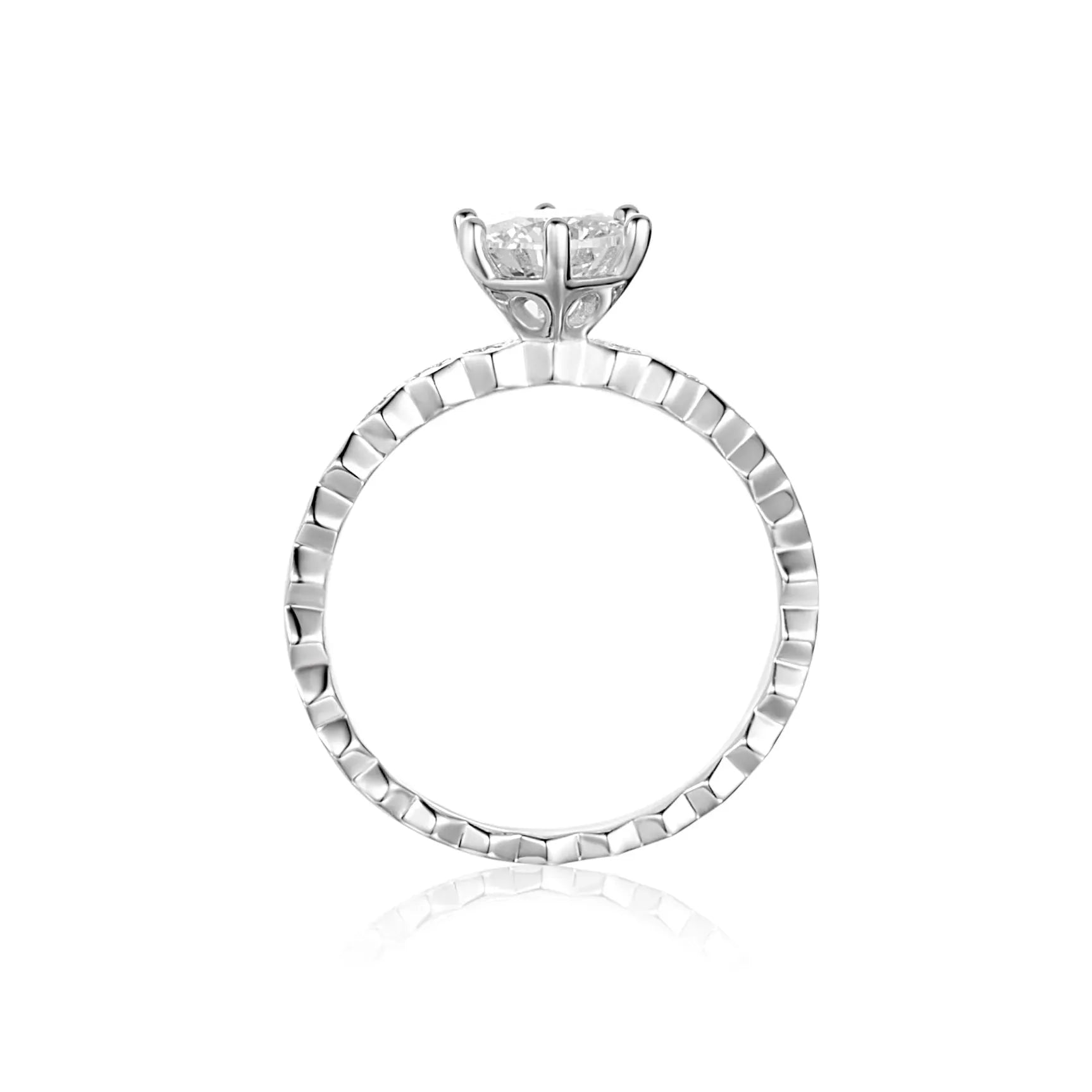 The Astrid – Moissanite Hexagon Band Ring 1.06CT RING by Chantal Vaulet