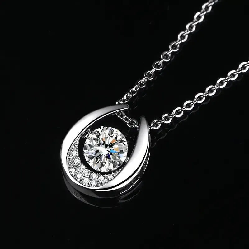 The Auralyn Moissanite Dancing Teardrop Necklace PENDANT by Chantal Vaulet