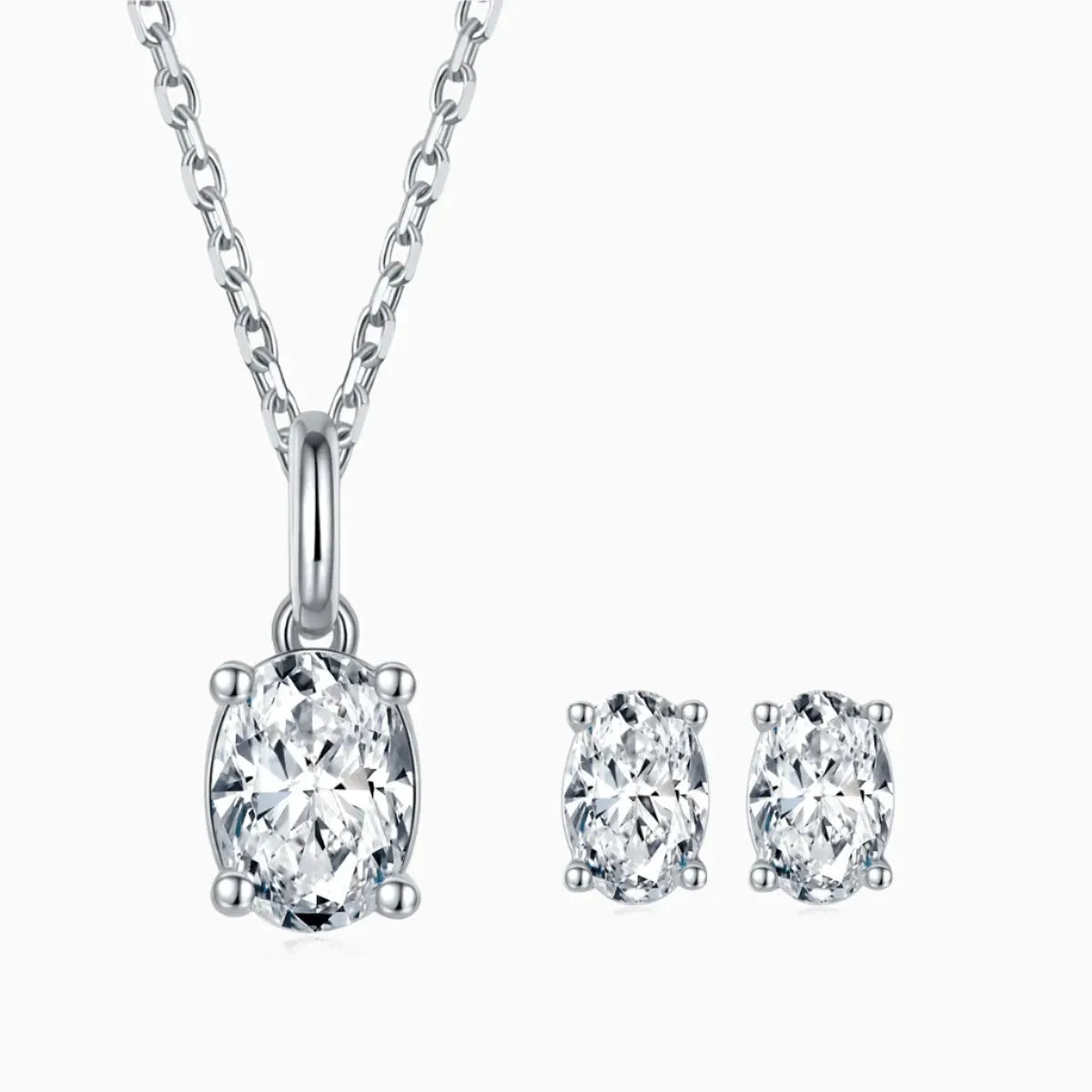 The Aurelia – Moissanite Necklace & Earrings Set Jewelry Set by Chantal Vaulet