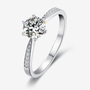 Stunning Moissanite engagement ring with 1.0CT round cut and pavé-set stones, classic elegance 💍✨ #Wedding #AmazingValue