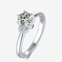 The Avarielle Moissanite Crown Ring 👑✨ features a 0.5CT Moissanite gem and a delicate sterling silver band, amazing value for engagements or weddings! 💍✨