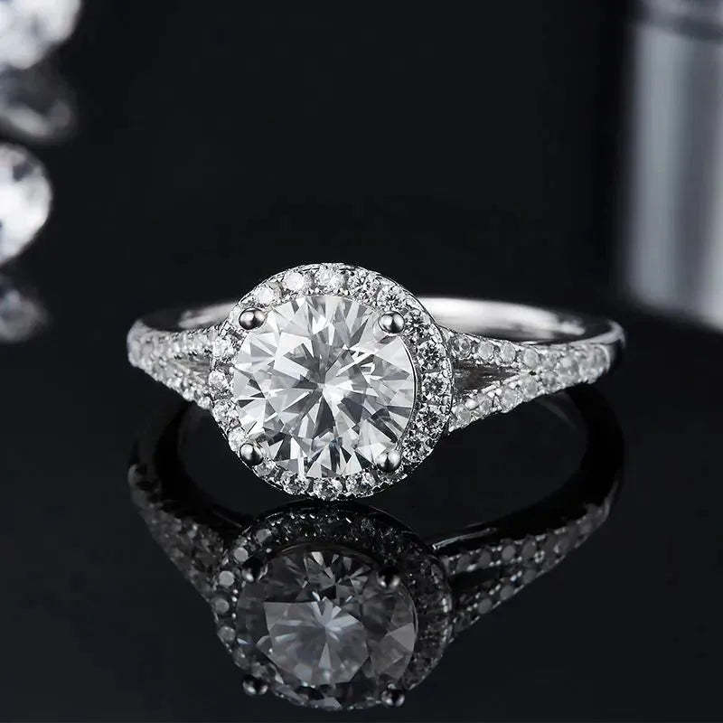 The Belladonna – Moissanite Pave Solitaire Ring 1.5CT RING by Chantal Vaulet