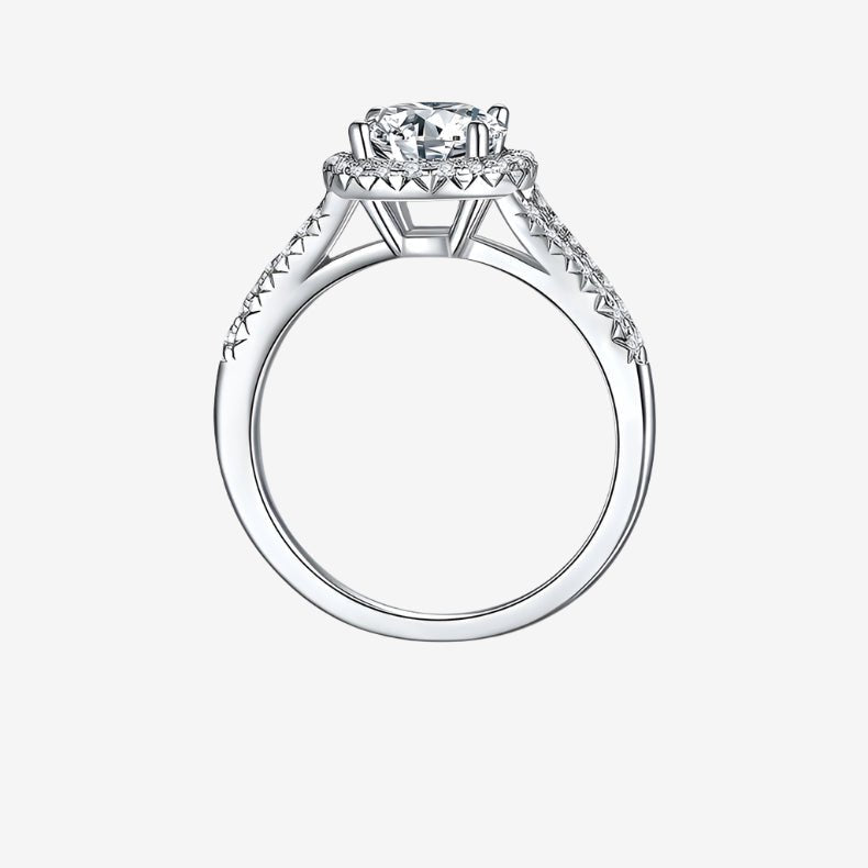 Moissanite Pave Solitaire Ring 1.5CT – Stunning engagement ring ✨ with pave band, amazing value for weddings! 💍