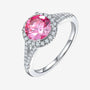Stunning pink moissanite ring with pave accents, perfect for engagement or wedding 💍💖, offering amazing value.