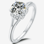 Elegant Calisera Moissanite Halo Ring 💍✨ featuring 1.0CT brilliance, pavé-set stones, perfect for engagements & weddings!