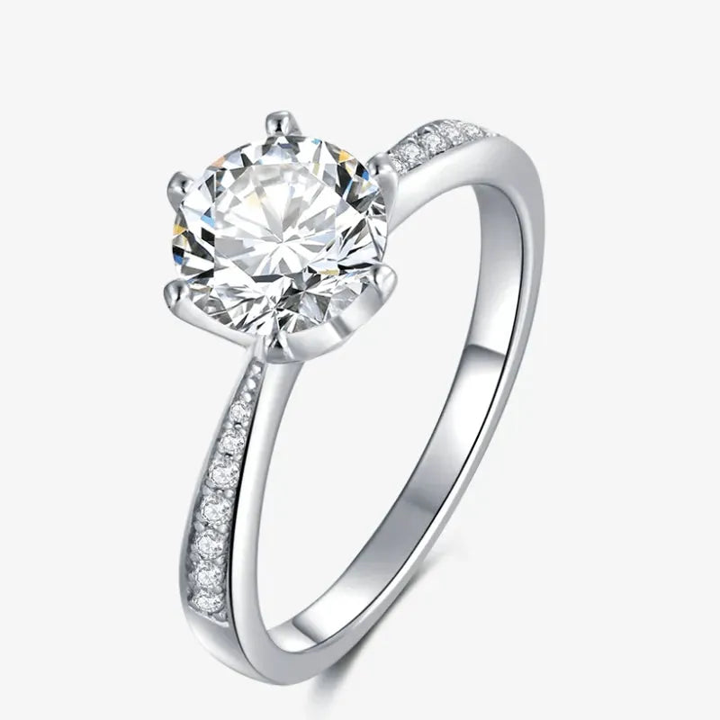 The Calista – Moissanite Solitaire with Side Accents 1.5CT RING by Chantal Vaulet