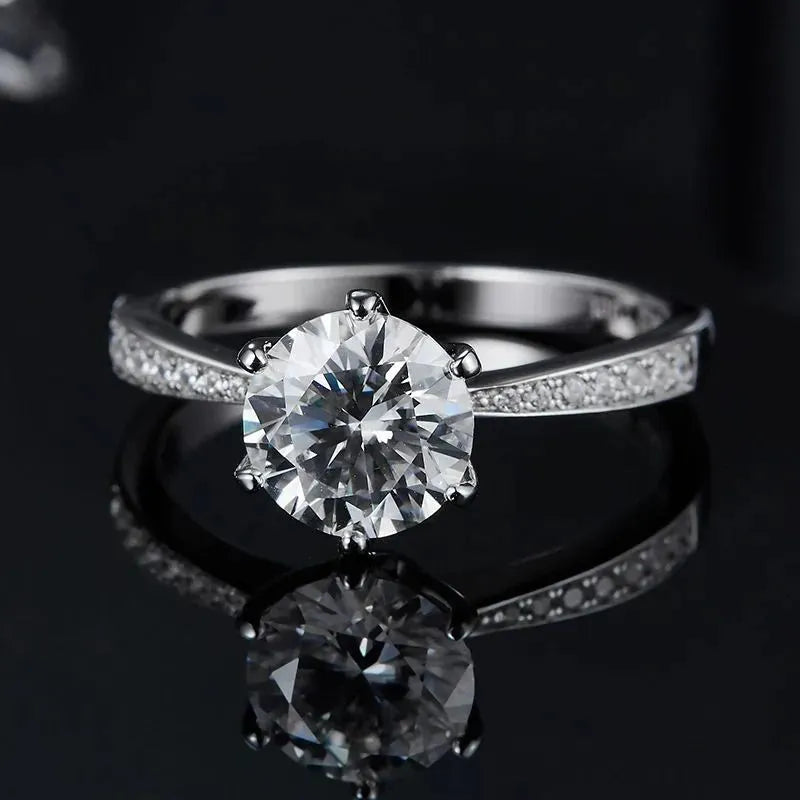 The Calista – Moissanite Solitaire with Side Accents 1.5CT RING by Chantal Vaulet