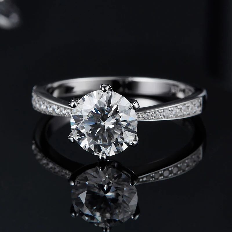 Moissanite engagement ring with side accents, 1.5CT brilliance and amazing value 💍✨