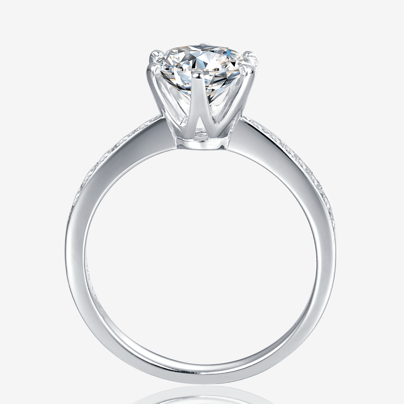 Beautiful Moissanite solitaire engagement ring with side accents, showcasing 1.5CT of brilliance. ✨💍
