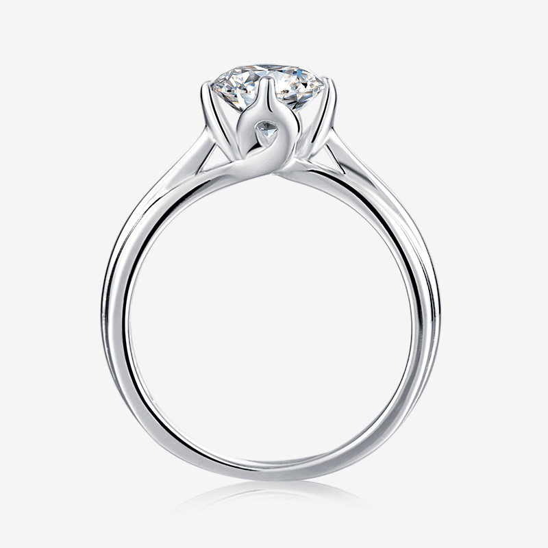 💍 Calivara 1CT round-cut Moissanite engagement ring in silver, symbolizing eternal love and amazing value! 💎 #Wedding