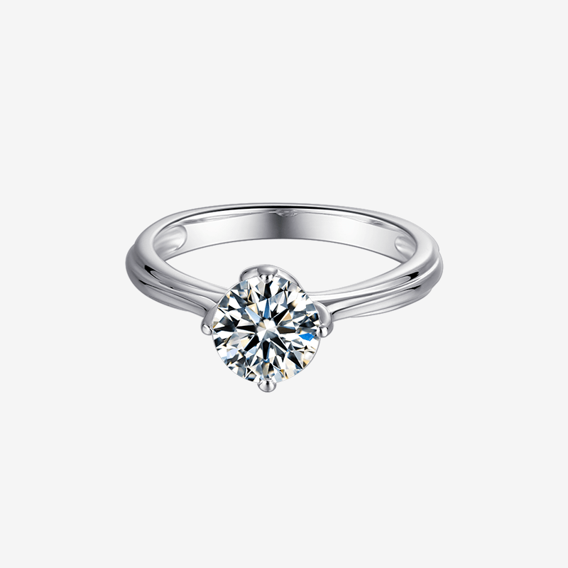 💍 Stunning Calivara 1CT round-cut Moissanite ring, perfect for engagement & wedding. Amazing value! 💎
