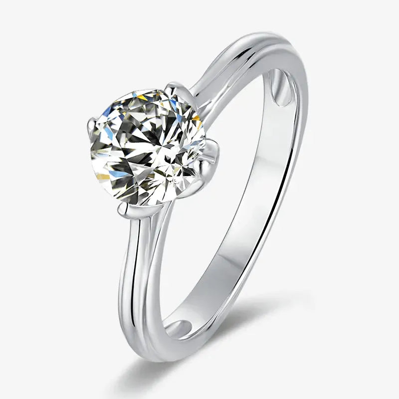 The Calivara 1CT Round Cut Moissanite Engagement Ring RING by Chantal Vaulet