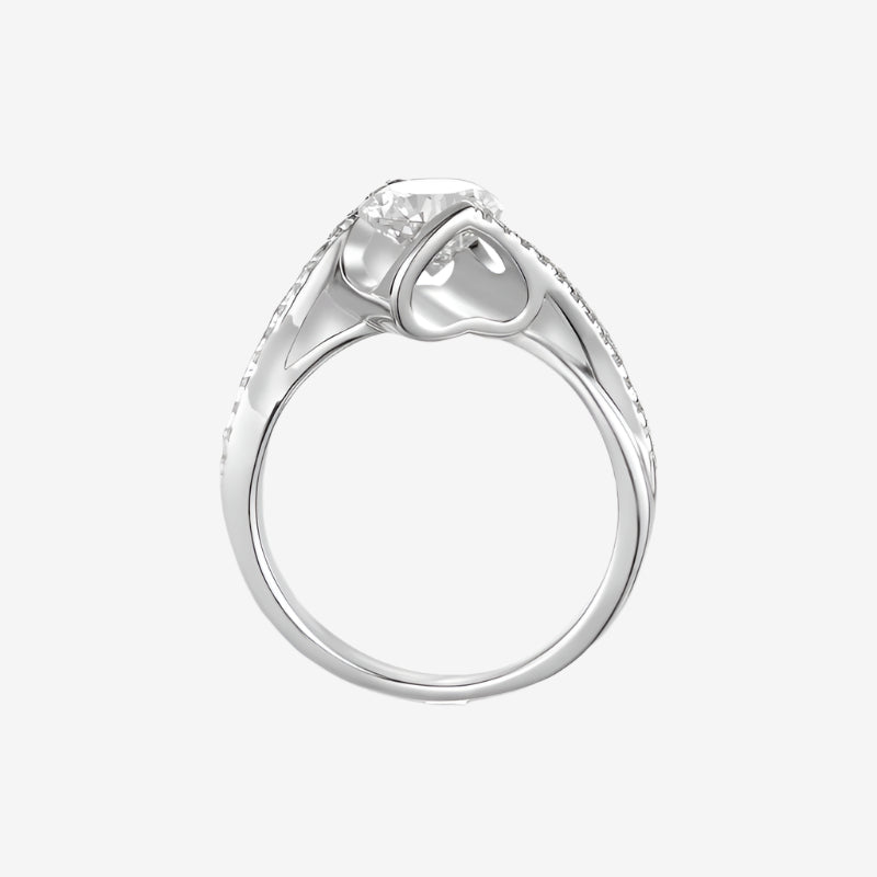 Elegant moissanite ring with a contemporary bypass design, featuring a 1.0CT round-cut stone. Perfect for engagement or wedding! 💍✨