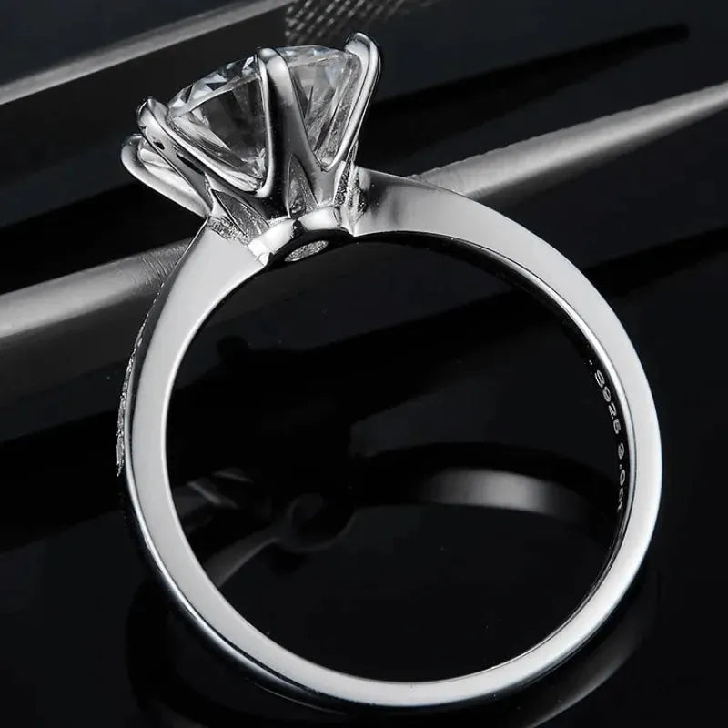 The Calvienne Round-Cut Moissanite Ring - 1.5CT, 2.0CT or 3.0CT RING by Chantal Vaulet