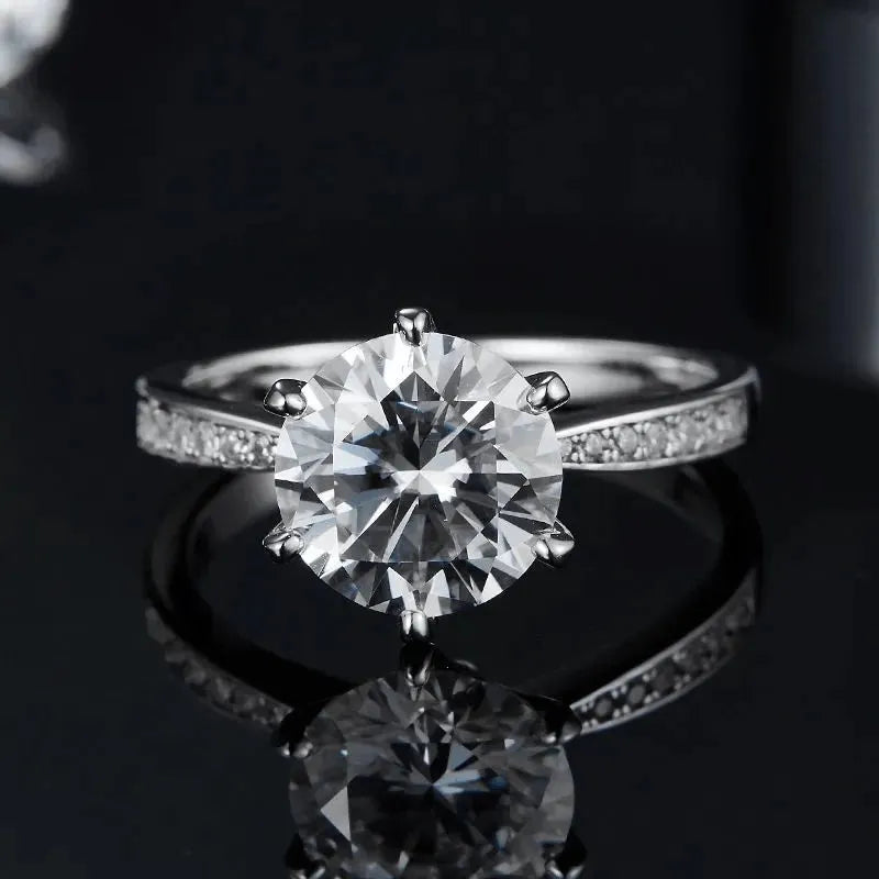 The Calvienne Round-Cut Moissanite Ring - 1.5CT, 2.0CT or 3.0CT RING by Chantal Vaulet