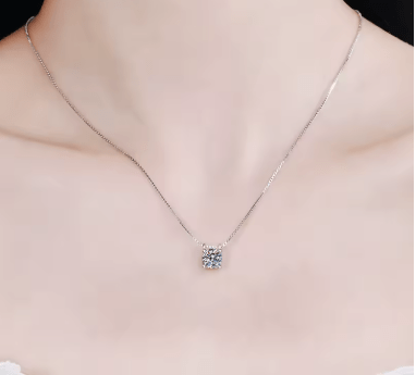 The Calyssa Moissanite Solitaire Necklace - Chantal Vaulet