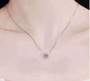The Calyssa Moissanite Solitaire Necklace PENDANT by Chantal Vaulet