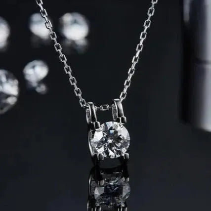 The Calyssa Moissanite Solitaire Necklace PENDANT by Chantal Vaulet