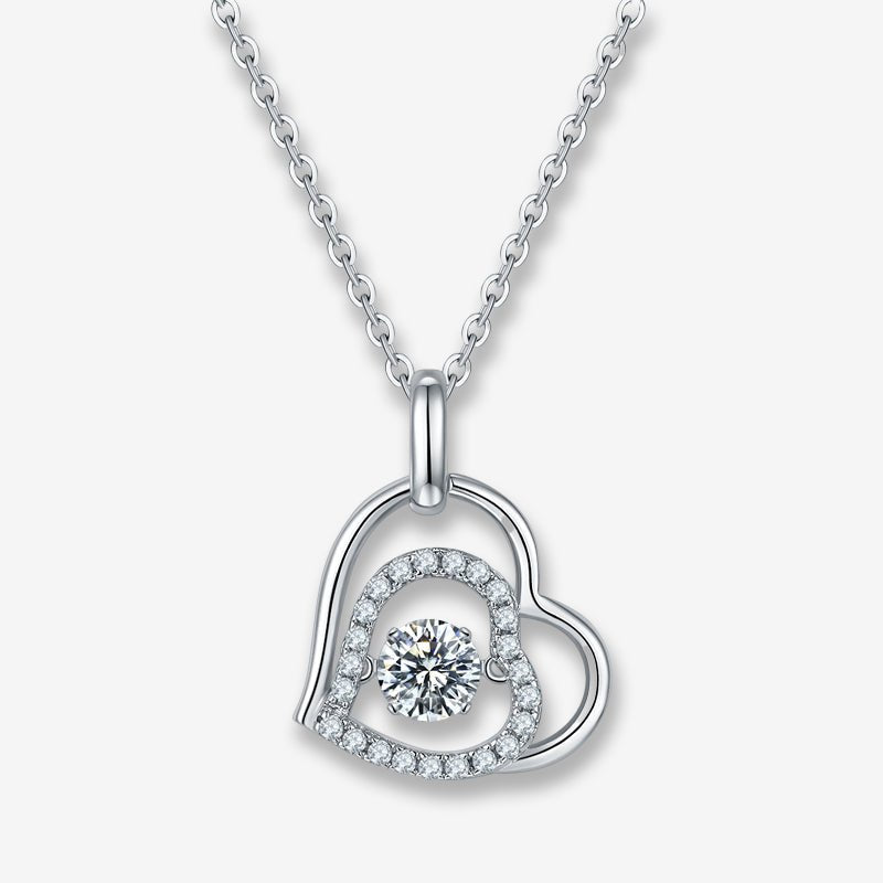 The Carencia Moissanite Dancing Heart Necklace - Chantal Vaulet