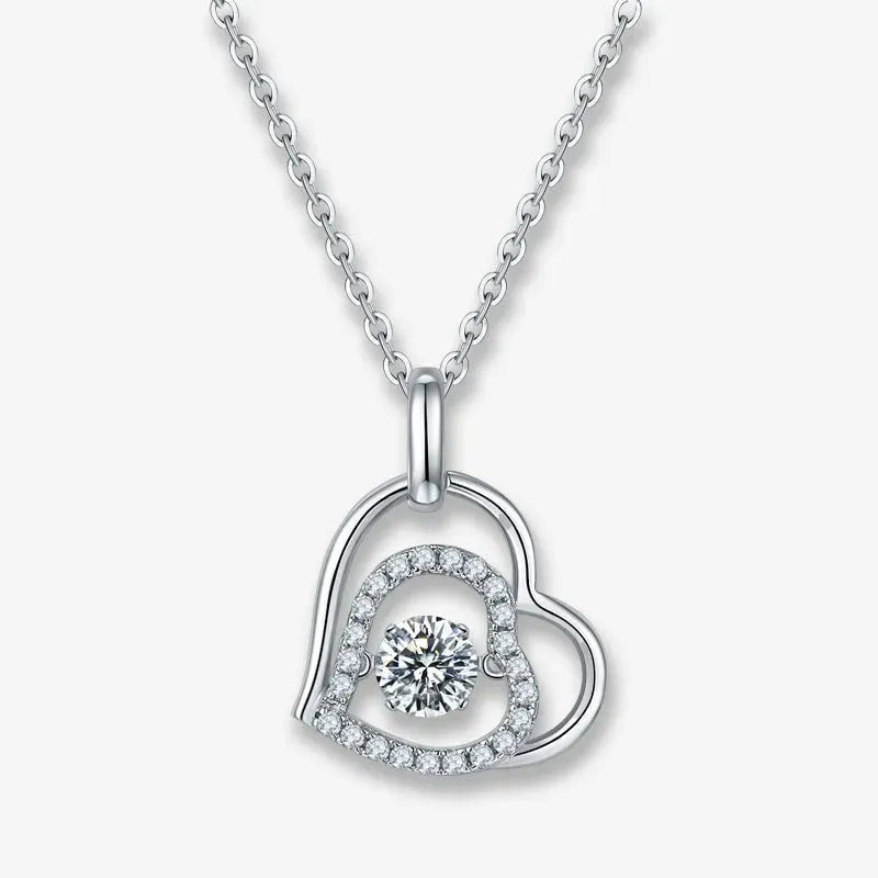 The Carencia Moissanite Dancing Heart Necklace PENDANT by Chantal Vaulet
