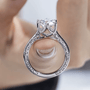 💍 The Celestia 3CT round cut Moissanite solitaire ring in 14K gold, showcasing exquisite craftsmanship and brilliance. ✨ #engagement #wedding