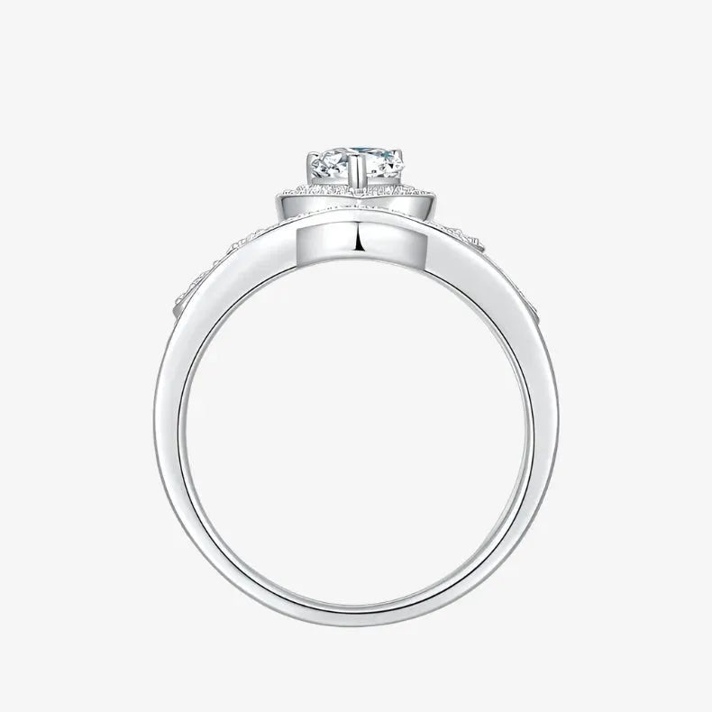 The Celestina Pear-Cut Moissanite Tiara Halo Ring RING by Chantal Vaulet