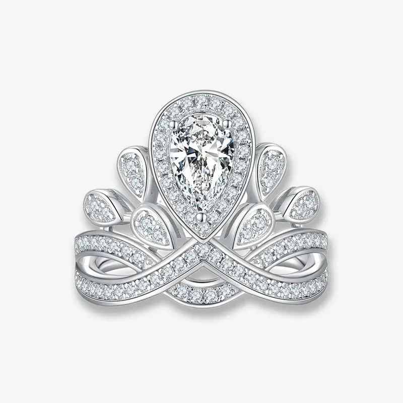 The Celestina Pear-Cut Moissanite Tiara Halo Ring RING by Chantal Vaulet