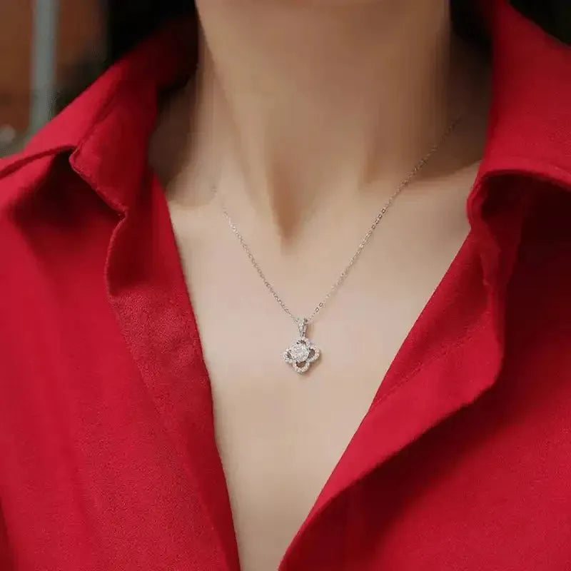 The Claravelle Moissanite Dancing Clover Necklace PENDANT by Chantal Vaulet