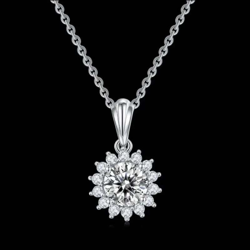The Clarielle Moissanite Sunburst Necklace PENDANT by Chantal Vaulet