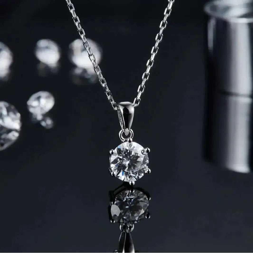 The Clarivelle Moissanite Solitaire Necklace PENDANT by Chantal Vaulet