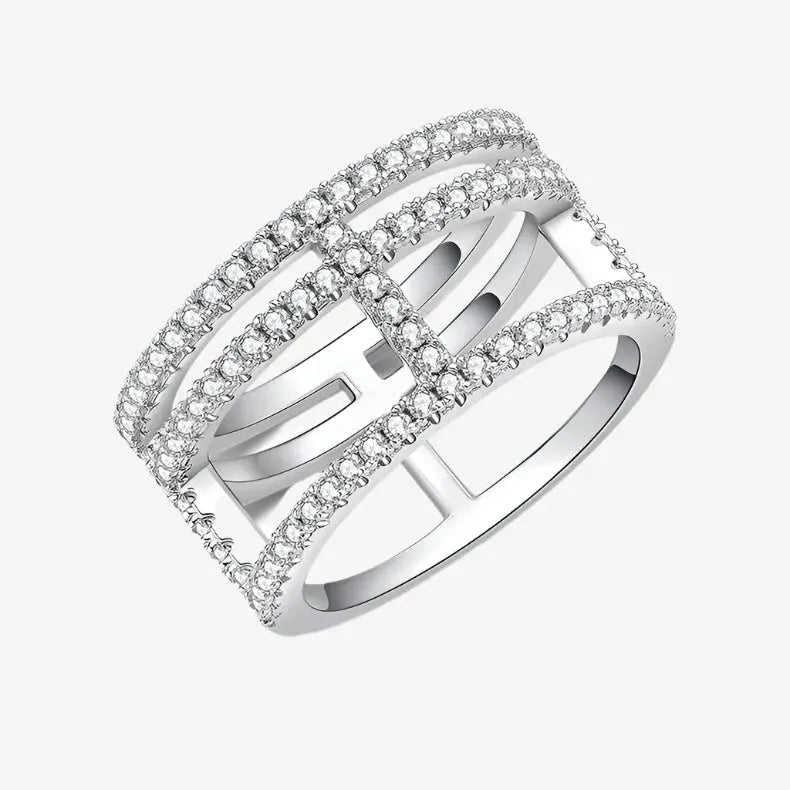 The Cressida Moissanite Triple-Band Ring - 0.5CT RING by Chantal Vaulet