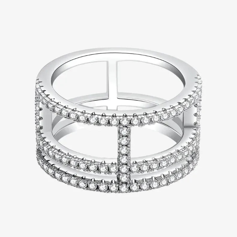 The Cressida Moissanite Triple-Band Ring - 0.5CT RING by Chantal Vaulet