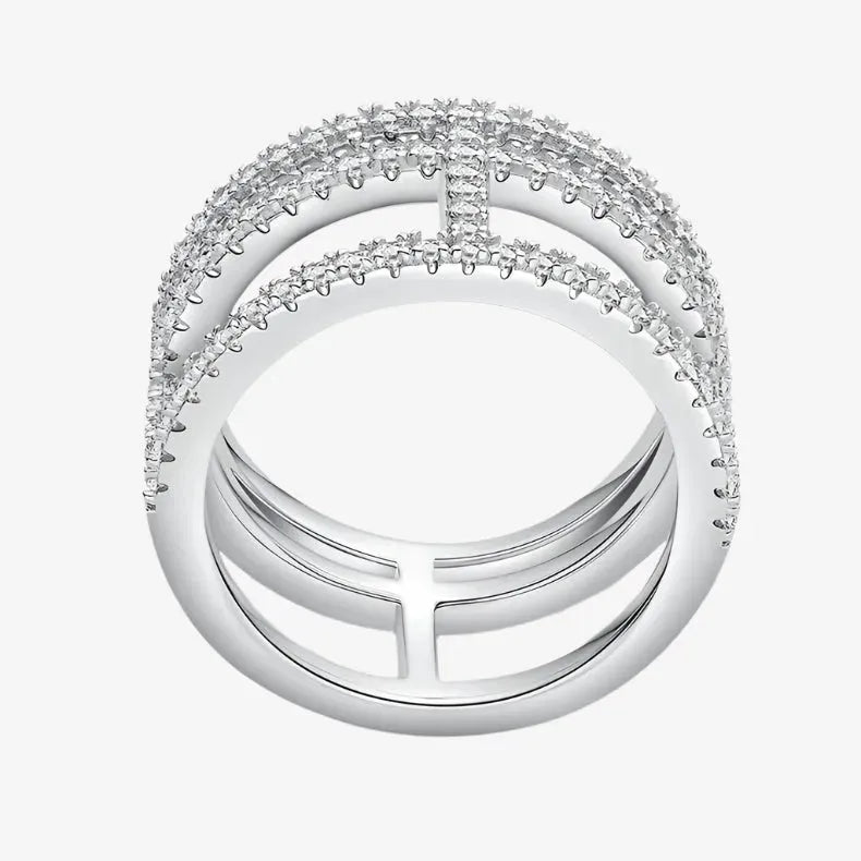 The Cressida Moissanite Triple-Band Ring - 0.5CT RING by Chantal Vaulet