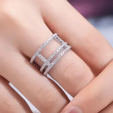 The Cressida Moissanite Triple-Band Ring - 0.5CT RING by Chantal Vaulet