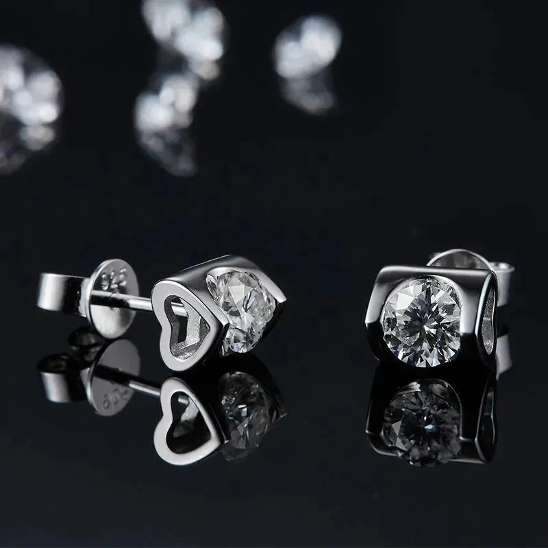 The Delyra Moissanite Bezel-Set Stud Earrings EARRINGS by Chantal Vaulet