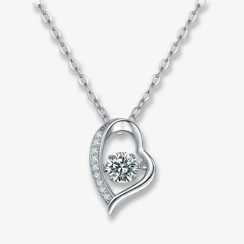 The Elanique Moissanite Dancing Heart Necklace PENDANT by Chantal Vaulet