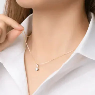 The Elanora Moissanite Solitaire Necklace PENDANT by Chantal Vaulet