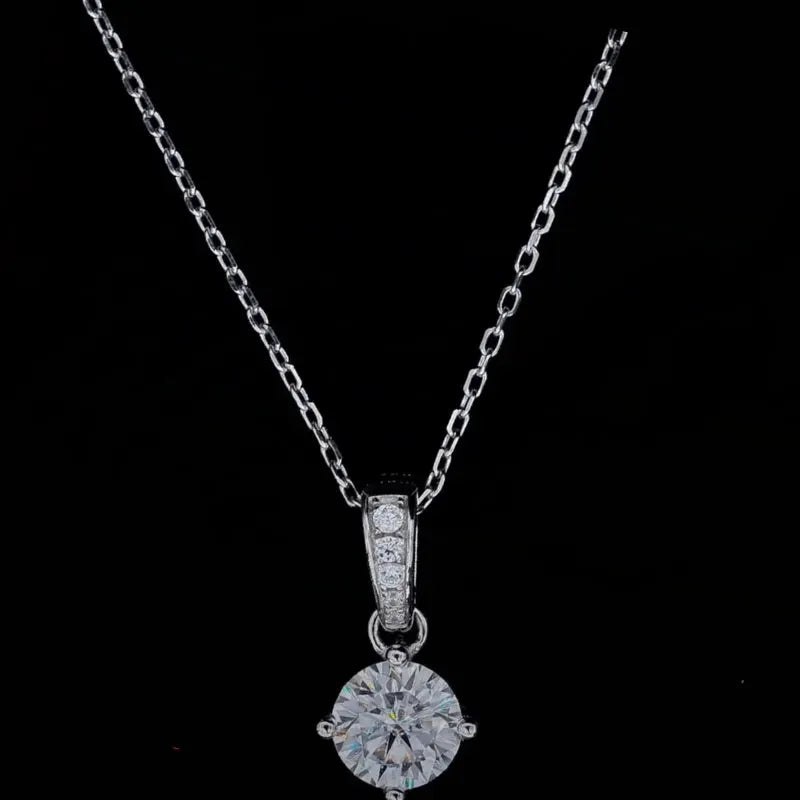 The Elanora Moissanite Solitaire Necklace PENDANT by Chantal Vaulet