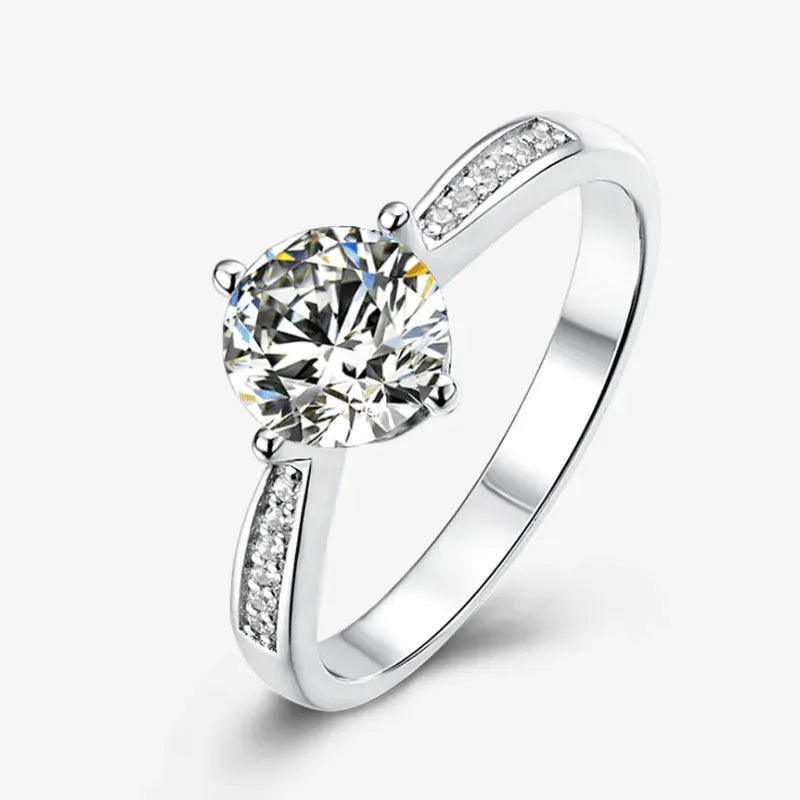 The Elara – Moissanite Side-Stone Engagement Ring 1CT Ring by Chantal Vaulet
