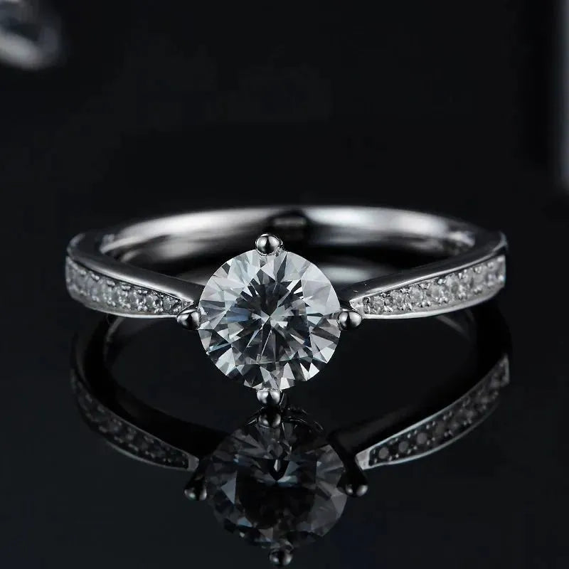 The Elara – Moissanite Side-Stone Engagement Ring 1CT Ring by Chantal Vaulet