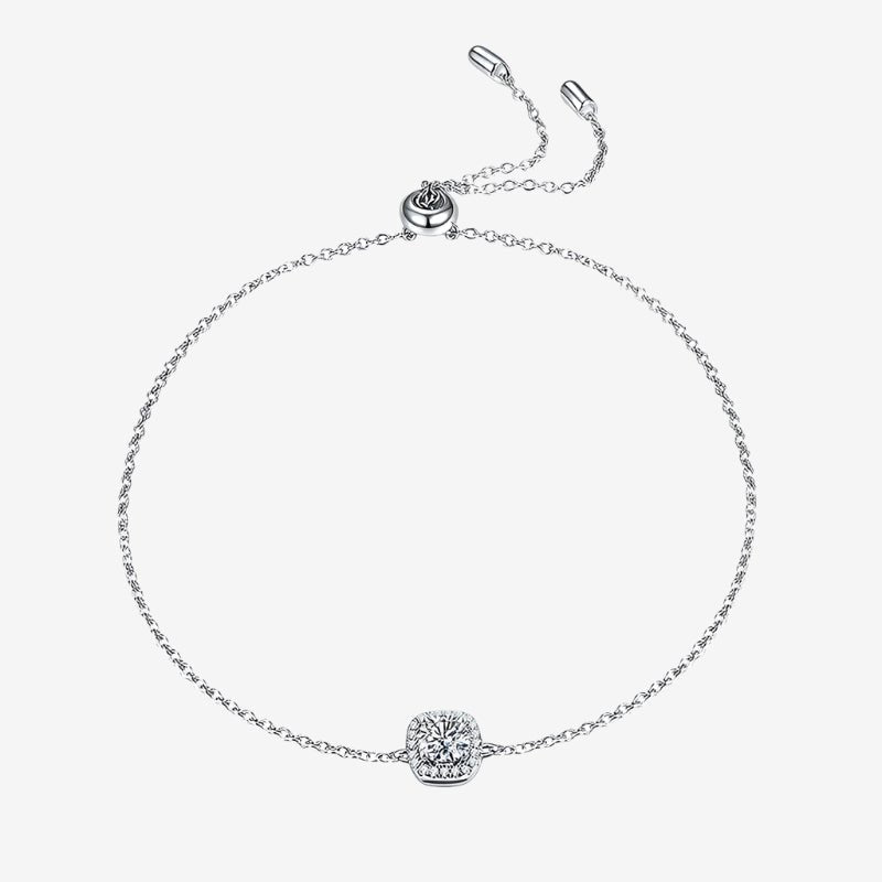 The Elaria Moissanite Halo Adjustable Bracelet - Chantal Vaulet