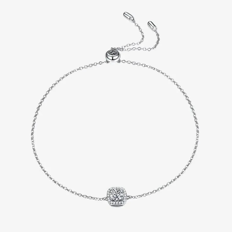 The Elaria Moissanite Halo Adjustable Bracelet BRACELET by Chantal Vaulet
