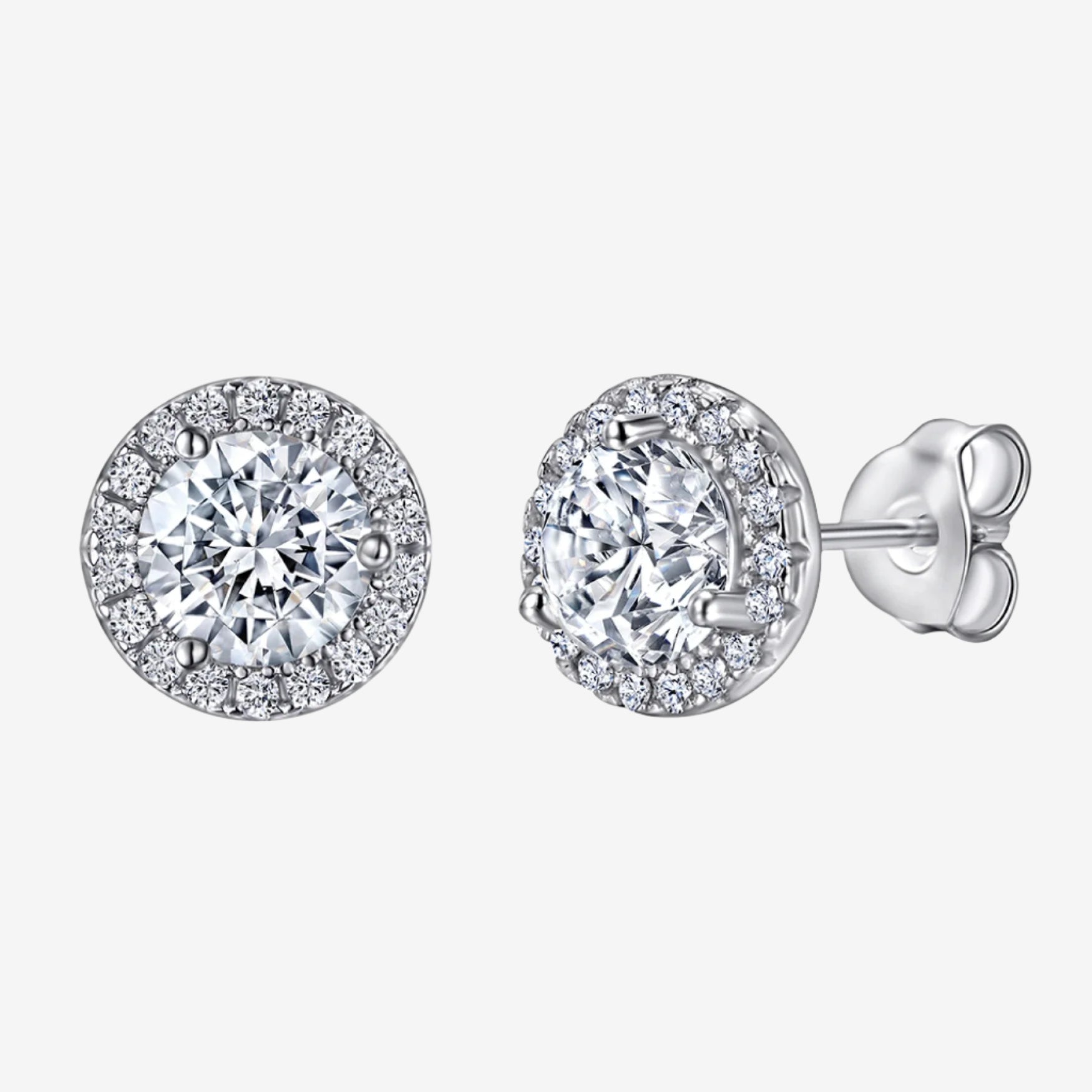 The Elenara Moissanite Halo Stud Earrings - Chantal Vaulet