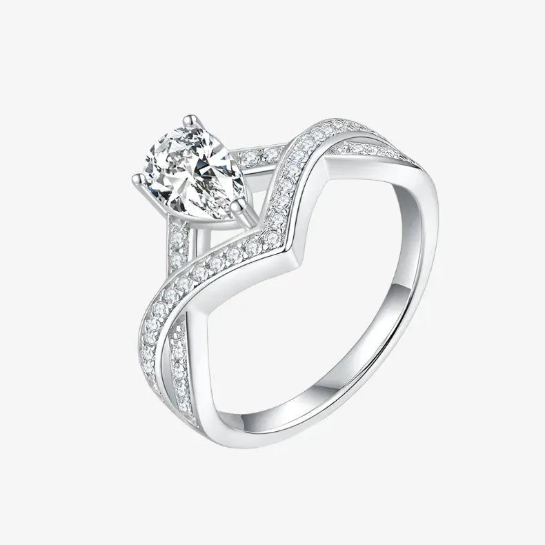 The Elira Pear-Cut Moissanite Chevron Ring RING by Chantal Vaulet