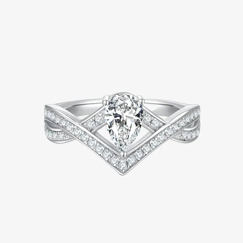 The Elira Pear-Cut Moissanite Chevron Ring RING by Chantal Vaulet